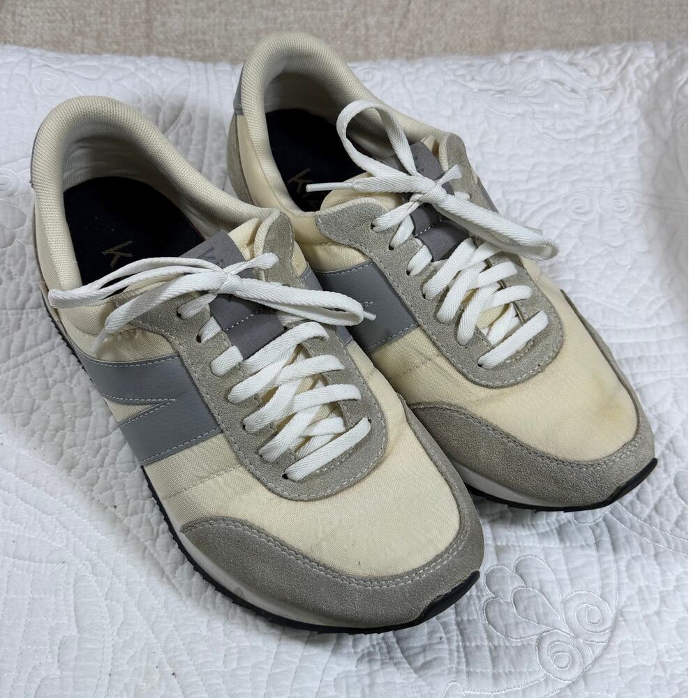 Kizik Milan Women 11.5 Bone Nylon Hands Free Slip On Sneakers Athletic Casual